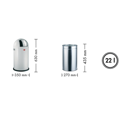 Pushboy Junior 22L Bin | Wesco Living UK